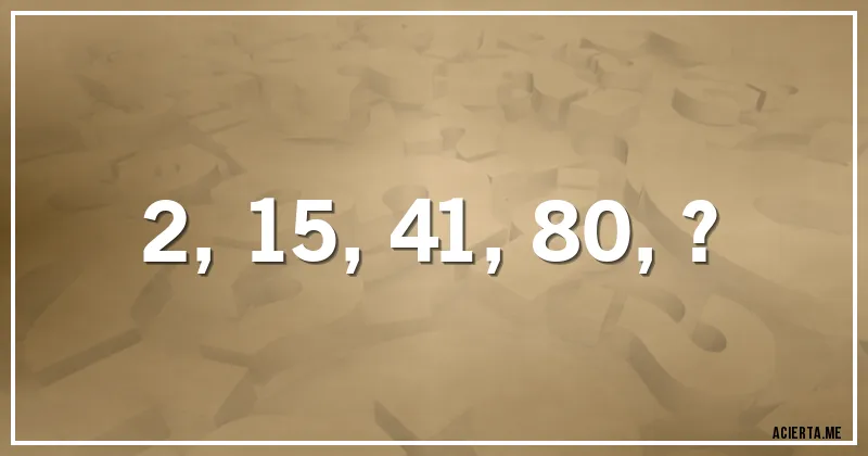 Acertijos - 2, 15, 41, 80, ?