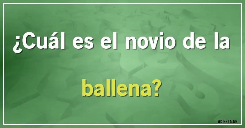 Acertijos - ¿Cuál es el novio de la ballena?
