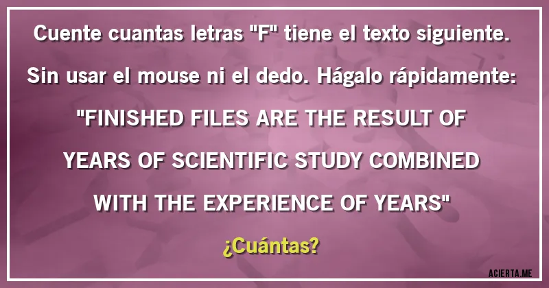 Acertijos - Cuente cuantas letras 