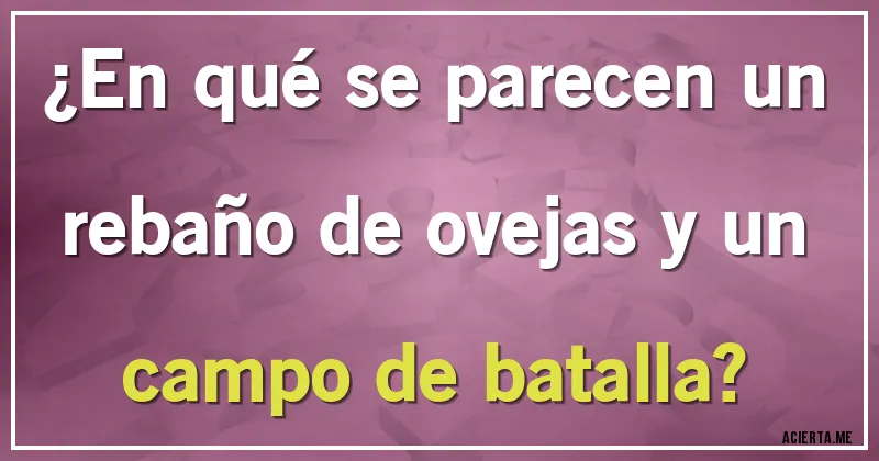 Acertijos - ¿En qué se parecen un rebaño de ovejas y un campo de batalla?
