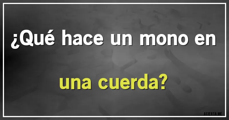 Acertijos - ¿Qué hace un mono en una cuerda?